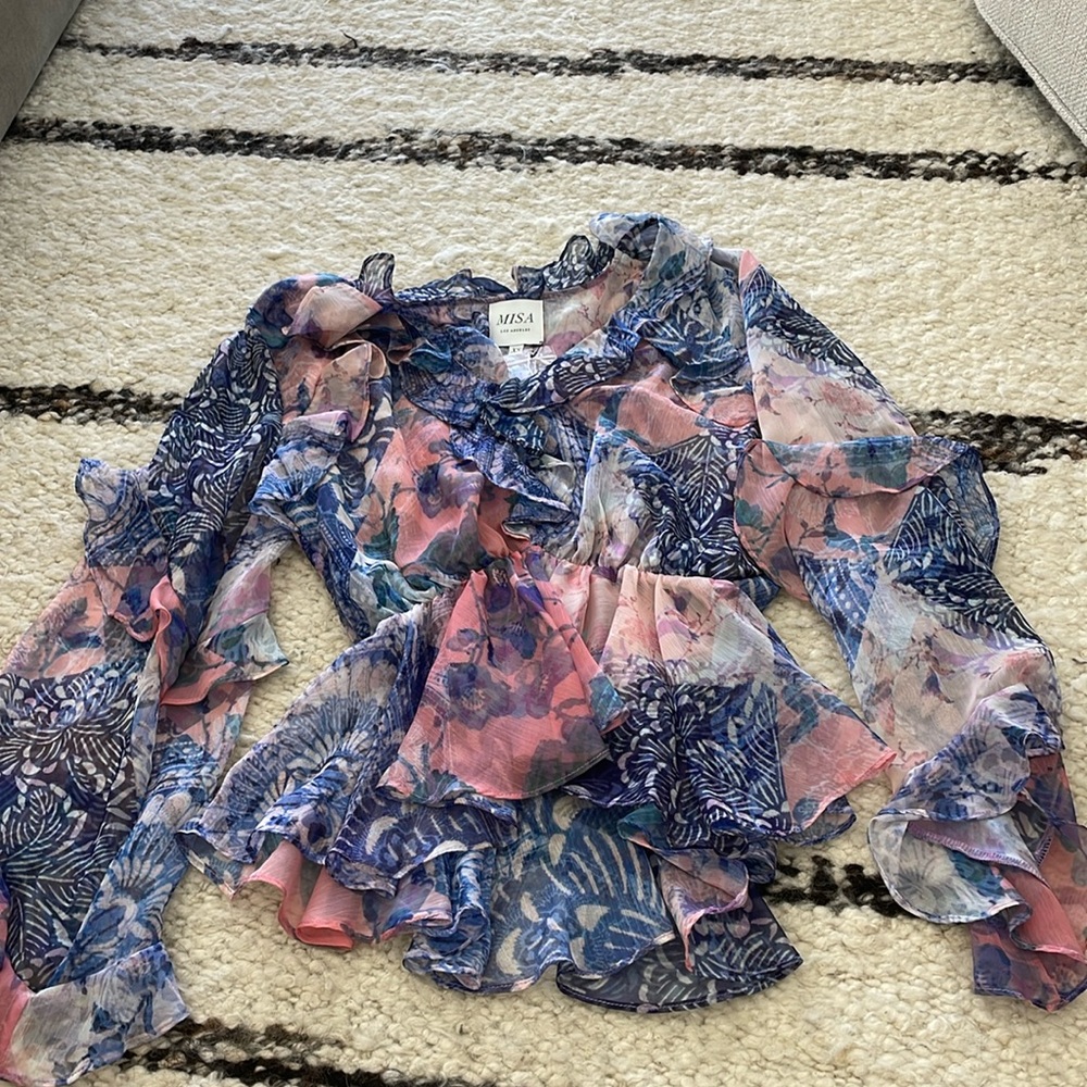 Beautiful pink and purple Misa Los Angeles blouse nwt size xs
